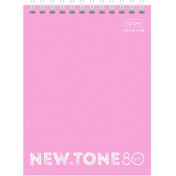 Блокнот 80л А6ф кл. Бум. Офсет. 80г/кв.м гребне NEWtone PASTEL ПИОН