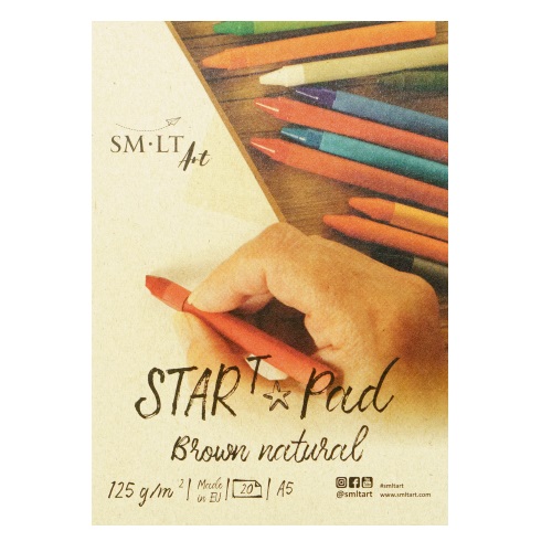 Альбом-склейка PAD Natural brown SMLT A5, 20л, 125г/м, для рисования