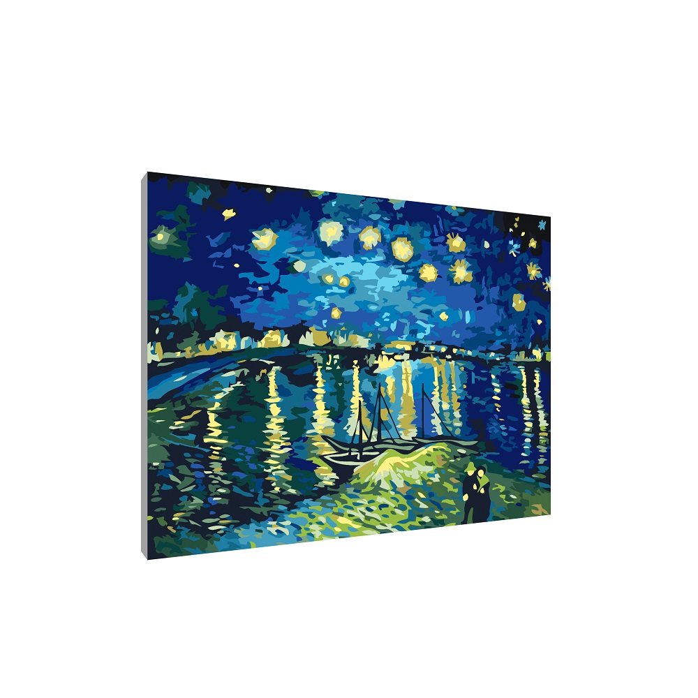 Картина по номерам Ван Гог. Звездная ночь над Роной 40х50 см