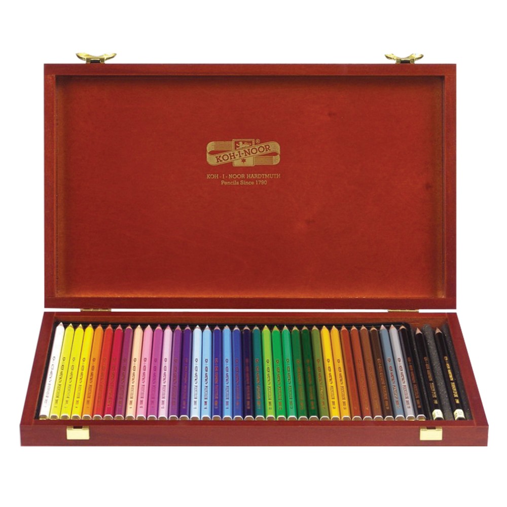Карандаши цветные KOH-I-NOOR "Polycolor", 36 цв, грифель 3,8 мм, деревянный ящик, 3895036001DK